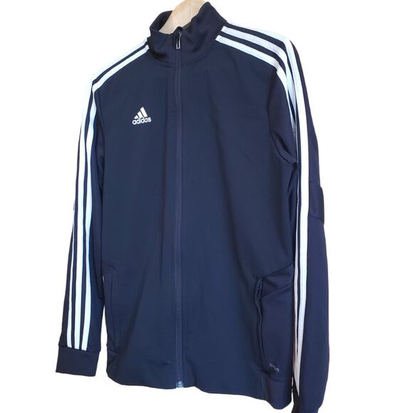 Adidas Women's Climalite Textured Sweatshirt Full Zip Black Medium - Picture 2 of 9